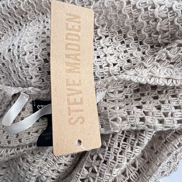 Steven Madden Women's Open Weave Short-Sleeve Kimono beige Cover Up on size - Picture 10 of 12